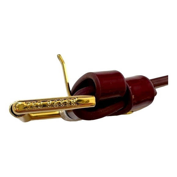 New Women’s Belt TED BAKER Belt White Burgundy Red Belt Color Block Belt - Picture 4 of 5